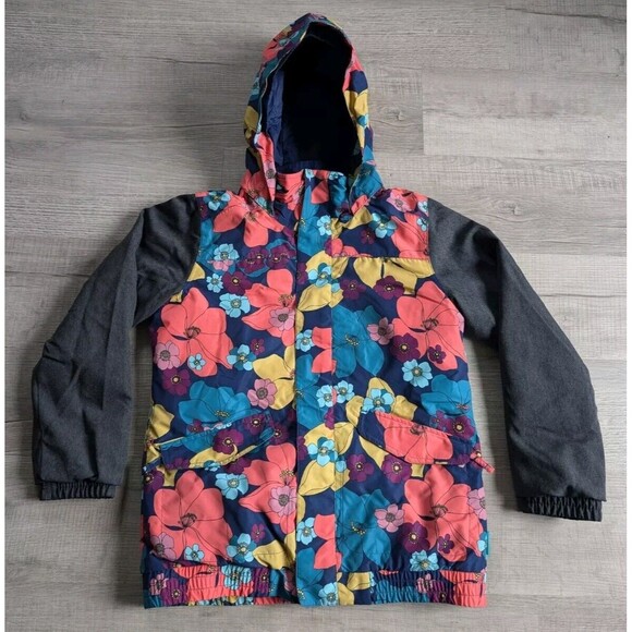 Burton Whiply Girls Sz XL 18 Dry Ride Room To Grow Snowboard Ski Coat Floral